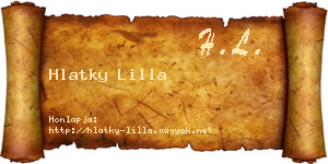 Hlatky Lilla névjegykártya